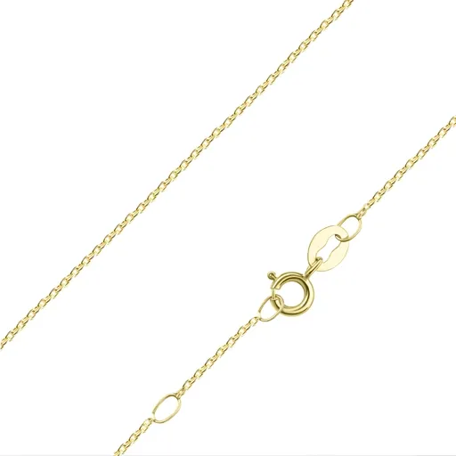 Retiazka z 9K žltého zlata - sploštené oválne očká spájané kolmo