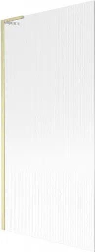 MEXEN/S - Next L vaňová zástena FIX 90 x 150, prúžky, zlatá kartáčovaná 895-090-000-03-09-55