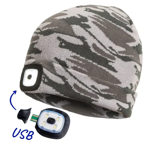 Cerva Čiapka so svetlom DEEL LED - Maskáčová šedá