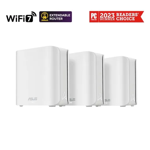 ASUS ZenWifi 3-pack BD4, WiFi7 Extendable Router, AiMesh, 2x WAN/LAN