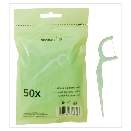 SPOKAR Dentálne špáradlá s niťou 50 kusov