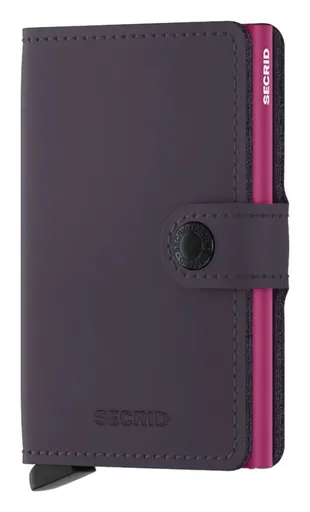 Kožená mini peňaženka Secrid Miniwallet Matte Dark Purple-Fuchsia