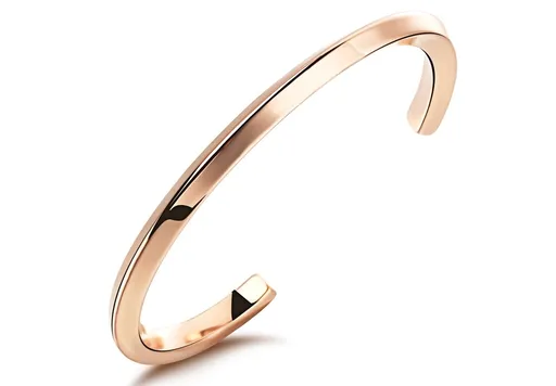 Otvorený náramok z ocele medenej farby, špirálovito zatočené ramená