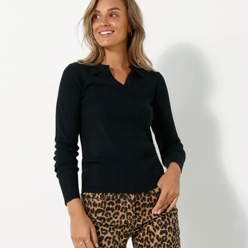 Pulóver s polo golierom