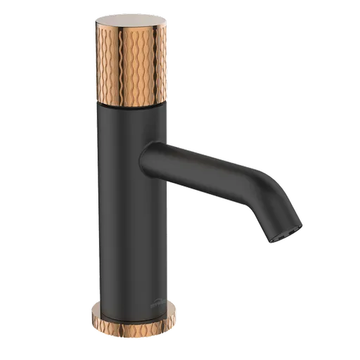 INVENA - Umývadlová batéria MOONLIGHT čierna/ružové zlato BU-77-014-V