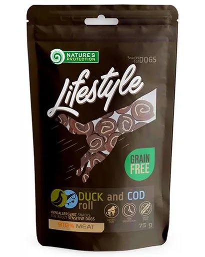 Maškrta Natures Protection Lifestyle kačacie rolky s treskou 75g