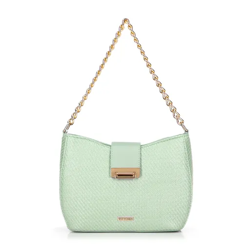 Dámska pletená crossbody kabelka zelená