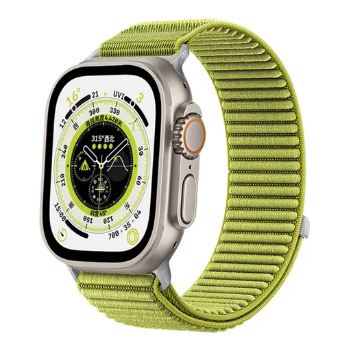 xDfind NYLON Vymeniteľný remienok pre Apple Watch 44 / 45 / 46 / 49mm svetlozelený