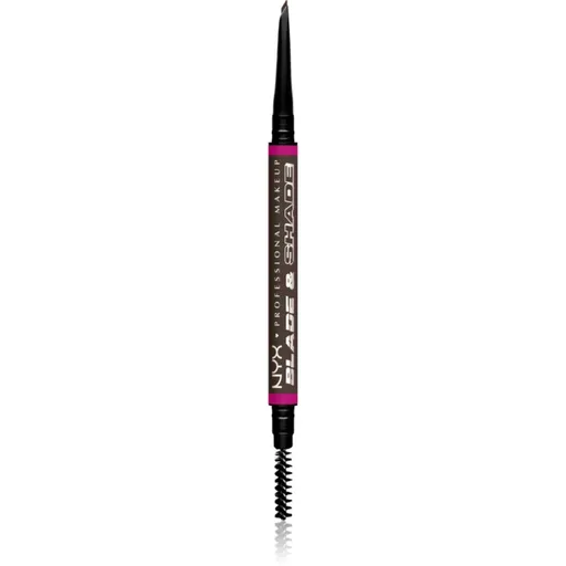 NYX Professional Makeup Blade & Shade ceruzka na obočie s kefkou odtieň Ash Brown 0.06 g