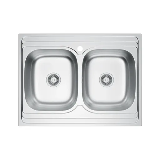 VELAZO VELAZO - Dvojkomorový drez 80 × 60, mikrodekor so sifónom VELAZ8060BD