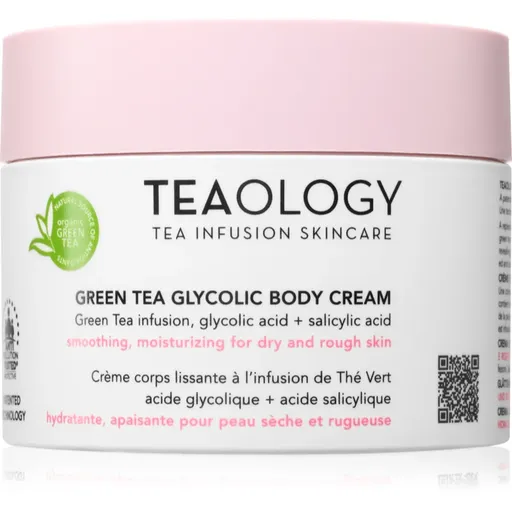 Teaology Green Tea Glycolic Body Cream hydratačný telový krém s vyhladzujúcim efektom 260 ml