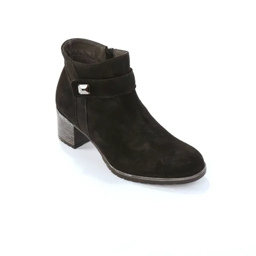 Nízke kožené čižmy na podpätku