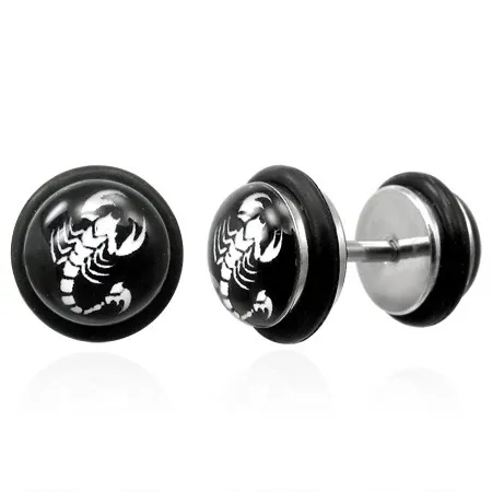 Fake plug do ucha obojstranný - škorpión, pár