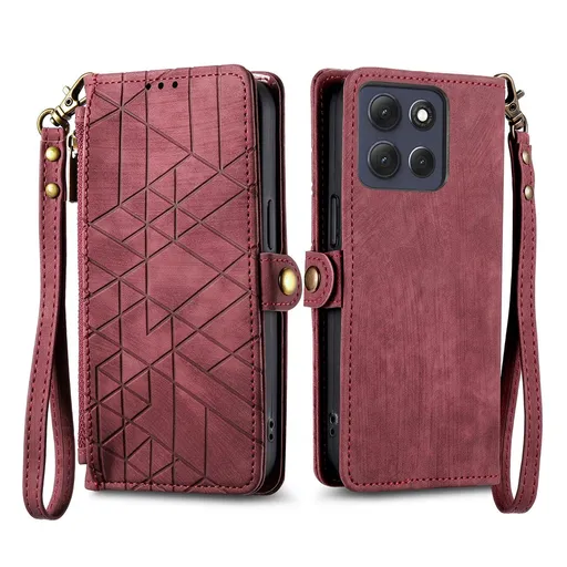 GEOM Peňaženkové puzdro pre Motorola Moto G86 Power 5G červené