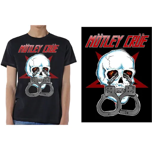 Motley Crue tričko Skull Cuffs 2 Čierna S