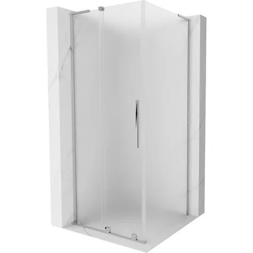 MEXEN/S - Velar L sprchovací kút, posuvné dvere 120 x 120, dekor, chróm 871-120-120-33-01