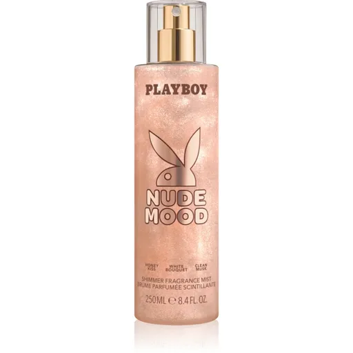 Playboy Nude Mood telový sprej s trblietkami pre ženy 250 ml