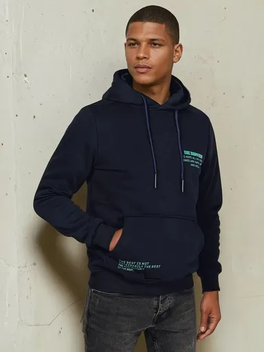 Pánska tmavomodrá mikina s kapucňou Dstreet BX5689