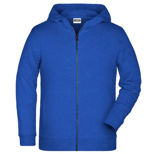 James & Nicholson (Daiber) Detská mikina na zips z biobavlny 8026k - Kráľovsky modrý melír | XL