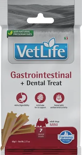 Farmina Vet Life Dog Gastrointestinal Mini maškrta pre psy 60 g