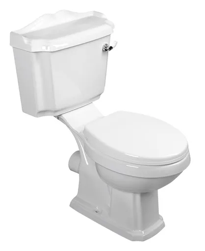 AQUALINE - ANTIK WC retro kombi zadný odpad + sedadlo, biela AK107-01