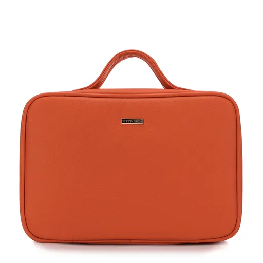 Oranžová ekokožená kozmetická taštička pre výrazný doplnok, 99-4Y-235-8.