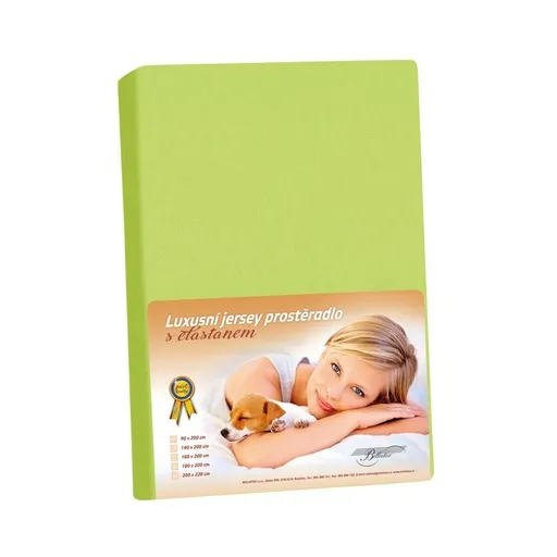 Bellatex Jersey prestieradlo s elastanom zelená, 140 x 200 cm