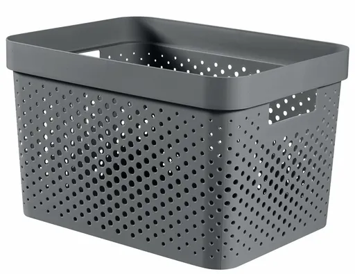 CURVER Úložný box INFINITY DOTS 17l recyklovaný plast | tmavosivá