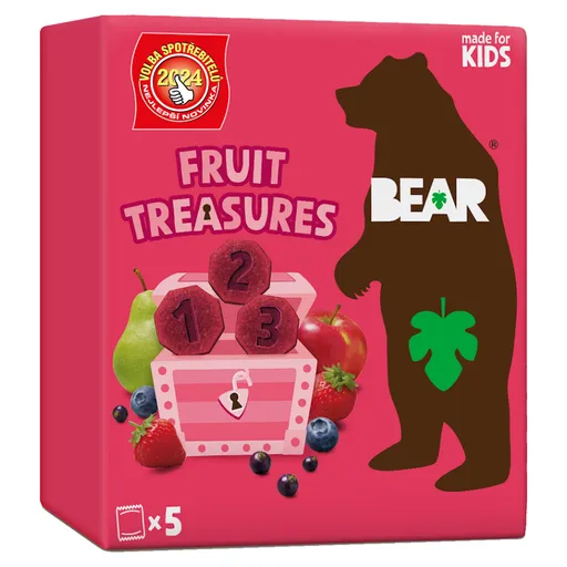 BEAR Fruit treasures berry jahoda a čučoriedka 5 x 20 g