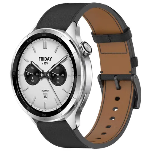 LEATHER Kožený remienok pre Xiaomi Watch S4 čierny