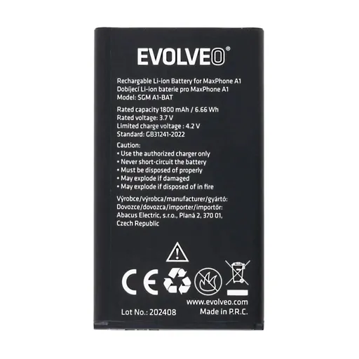 EVOLVEO originálna batéria 1800 mAh pre MaxPhone A1