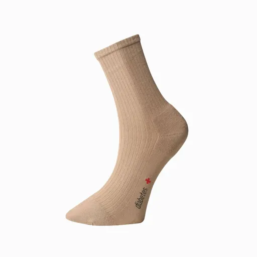 Ponožky s jemným zovretím lemu - s mikroplyšom v päte a špičke - béžové - Ovecha Veľkosť: 27-28