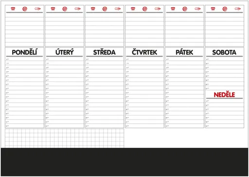 Plánovač stolný A2 týždenný mapa s lištou 50 listov BALÚŠOK