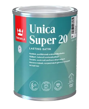 UNICA SUPER 20 - Odolný alkyd-uretánový lak bezfarebný polomatný 0,9 L