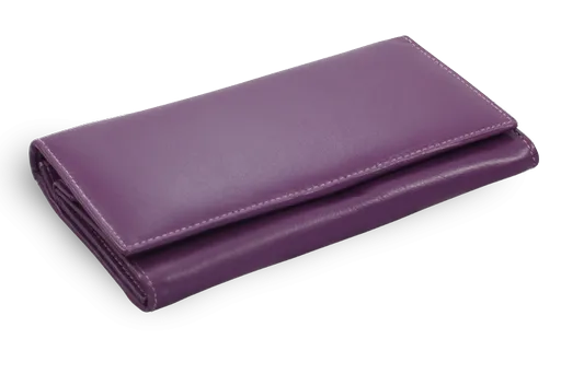 Fialová dámska kožená listová peňaženka s poklopom 511-4027-76