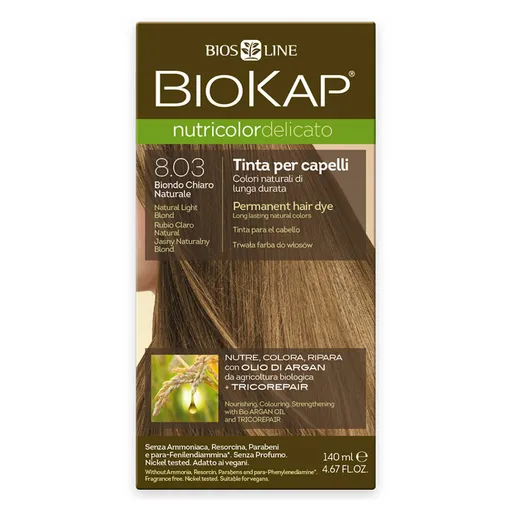 BIOKAP Farba na vlasy 8.03 Blond prírodná svetlá 140 ml