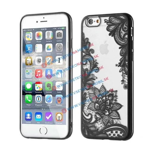HENNA FLOWERS silikónový obal Apple iPhone 6 / 6S čierny