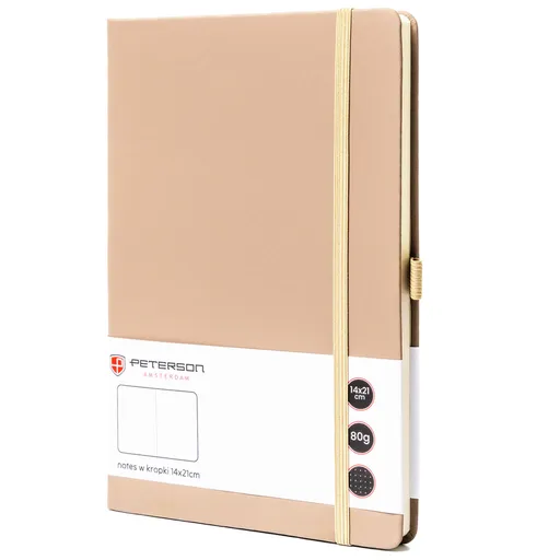 Zápisník A5 v khaki farbe s bodkovaným papierom a tvrdou väzbou