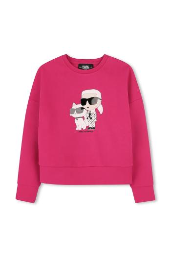 Detská mikina Karl Lagerfeld ružová farba, s potlačou, Z30472