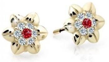 Cutie Jewellery Krásne detské náušnice zo žltého zlata C2202-30-X-1 červená