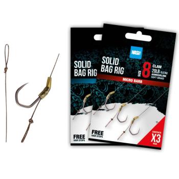 Nash náväzec solid bag rig barbless - veľkosť háčika 8