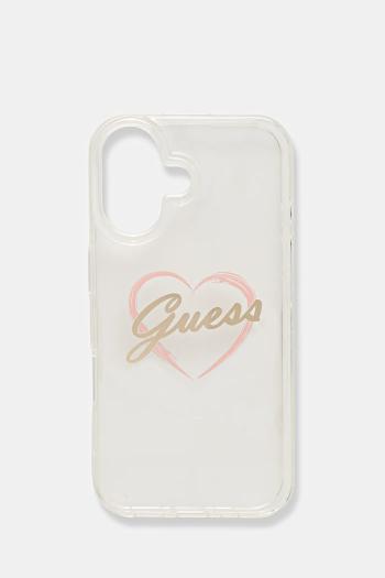 Puzdro na mobil Guess iPhone 16 6.1" priehľadná farba, GUHCP16SHCHGSPT