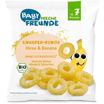 Freche Freunde BIO Chrumkavé krúžky – Proso a banán 20 g (4260249149335)