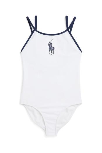 Jednodielne detské plavky Polo Ralph Lauren biela farba, 313964876001