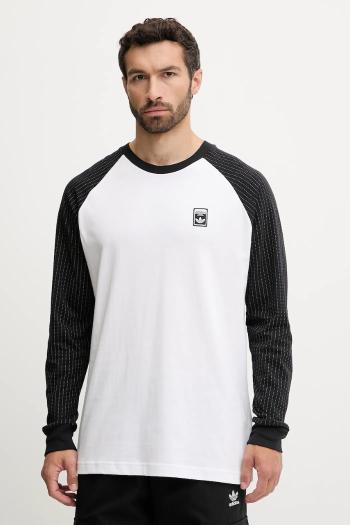 Bavlnené tričko s dlhým rukávom adidas Originals Graphic Lo Tee biela farba, vzorované, JW0164