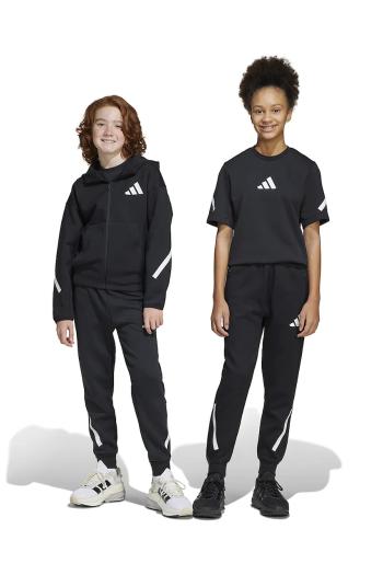 Detské tepláky adidas čierna farba, s potlačou, JD0006