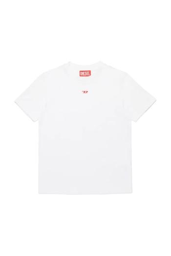 Detské bavlnené tričko Diesel TDIEGORD T-SHIRT biela farba, jednofarebný, J02237