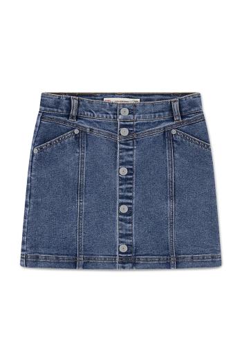 Dievčenská sukňa Levi's BUTTON FRONT SKIRT modrá farba, mini, rovný strih, 3EN580