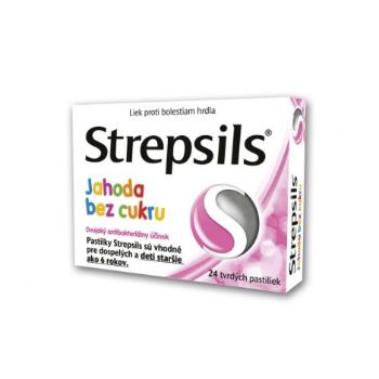 Strepsils Jahoda bez cukru pas.ord.24 x 0,6mg/1,2mg