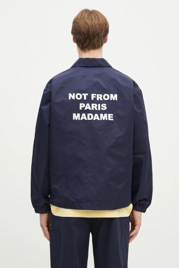 Bunda Drôle de Monsieur La Veste Slogan tmavomodrá farba, prechodná, PERM-JT183-PA014-NY